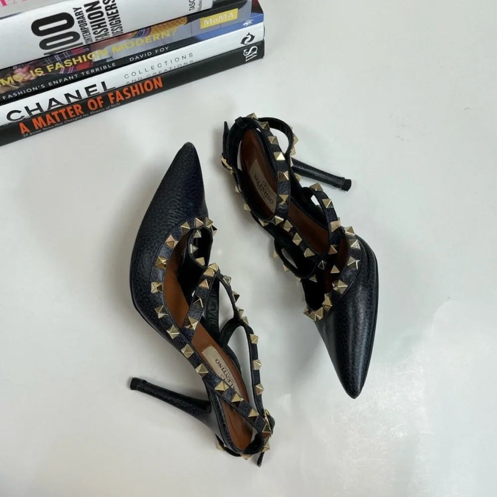 Valentino Garavani Rockstud Heels Ankle Strap Pumps